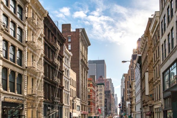 Residential buildings in New York.