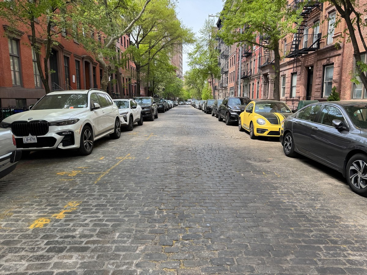 Tree-lined residential streets in Greenwich Village NYC