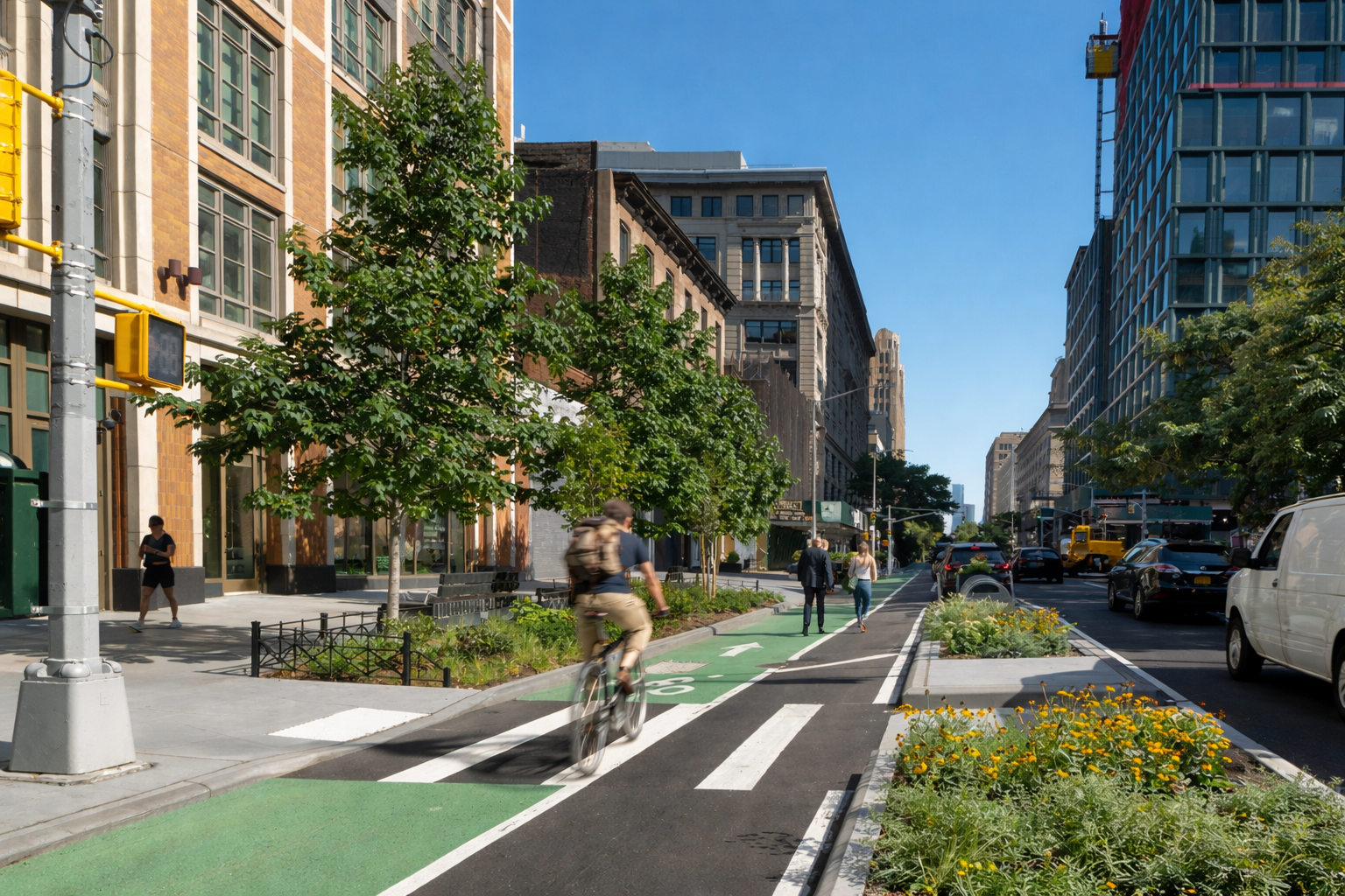 New York City streetscape illustrating income-restricted housing options