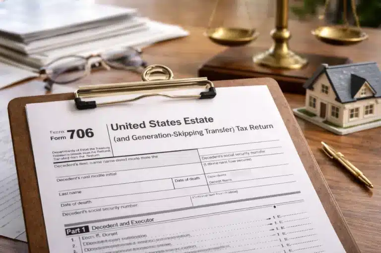 IRS Form 706 and supporting documentation used in estate appraisal date-of-death valuations.