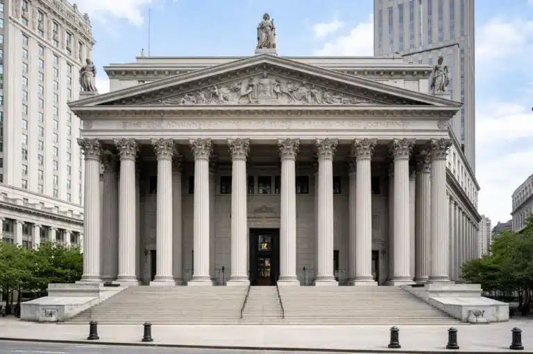 New York City courthouse exterior representing the legal framework relevant to estate and litigation appraisals.