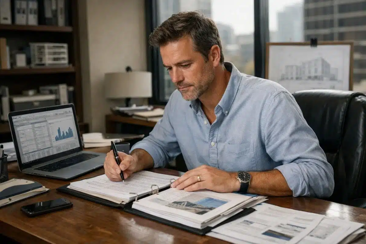 Man researching commercial appraisal costs online