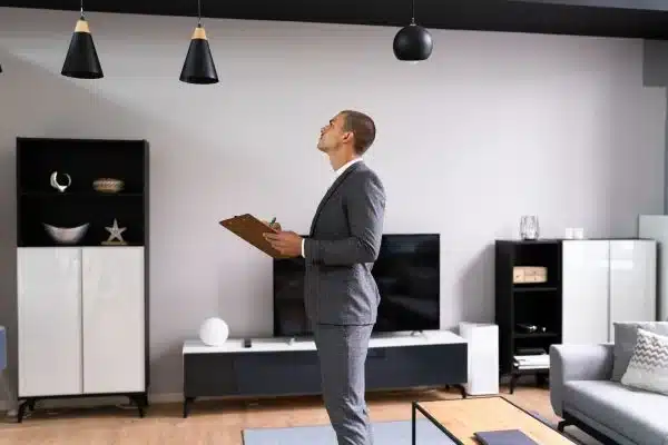 Man reviewing property exterior condition