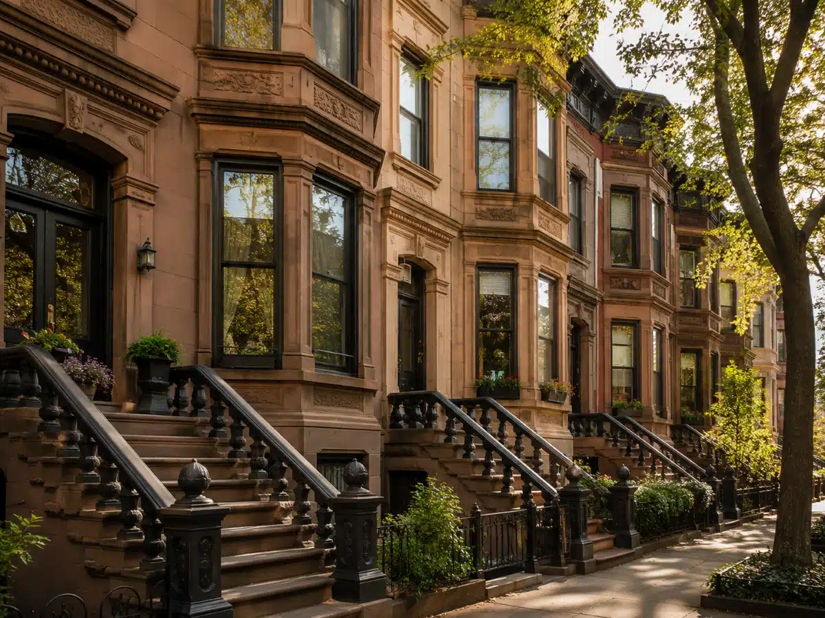 Brooklyn brownstone row used for a date of death appraisal in NYC