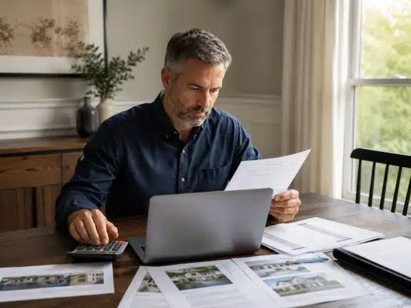 Appraiser preparing a date of death appraisal report for a New York home