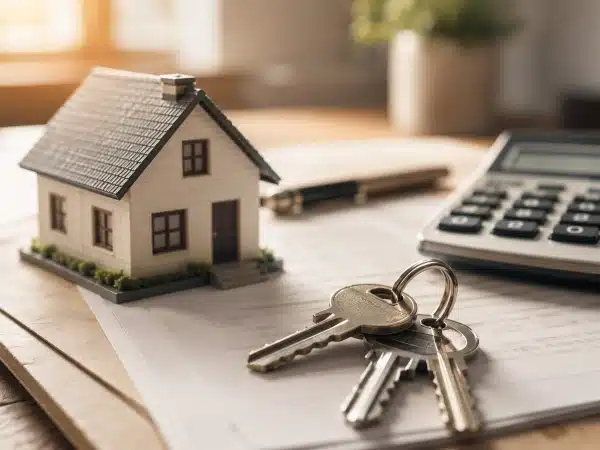 Inherited home keys and documents illustrating stepped-up basis after death