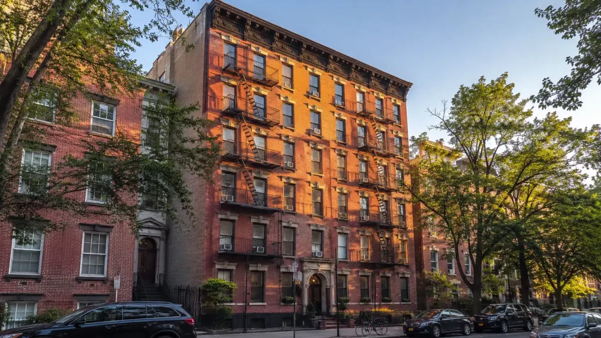 Prewar multifamily apartment building in NYC subject to rent regulation