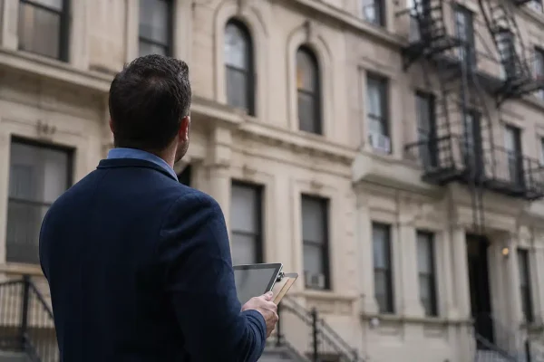 Appraiser assessing a NYC apartment building for value