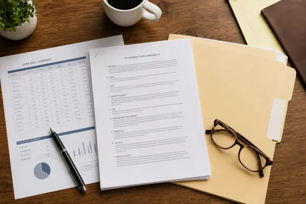 Documents needed for a rent regulated property appraisal, including a rent roll and leases